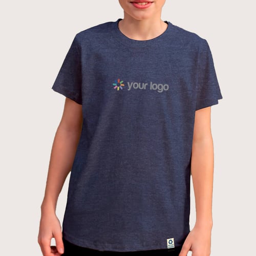 Tee-shirt personnalisé pour enfants en coton recyclé et RPET. regalos promocionales