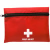 Red First aid kit in a nylon pouch