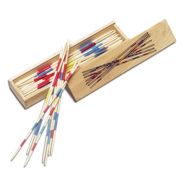 Mikado game in a wooden box