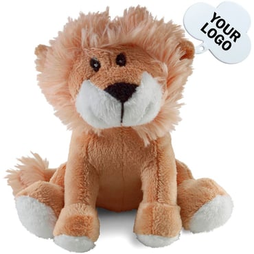 Soft toy lion, includes tag for print...