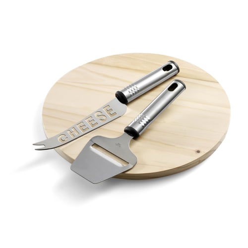 Wooden cheese board with knife. regalos promocionales