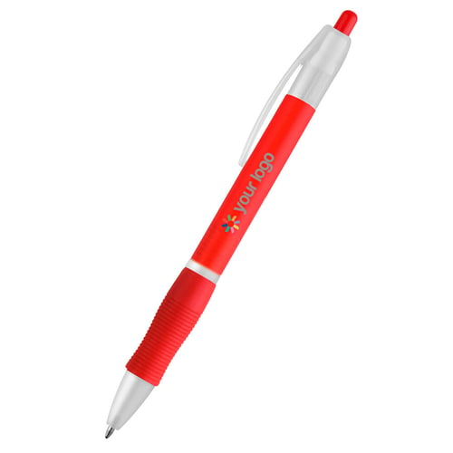 Slim Ball pen with rubber grip. regalos promocionales