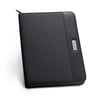 Black Imitation leather and microfiber zipped A4 folder with several inner pockets