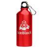 Red Aluminium bottle with carabiner clip