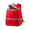Red 600D cooler backpack with outer pockets