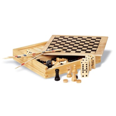 4 jogos em caixa de madeira Trikes