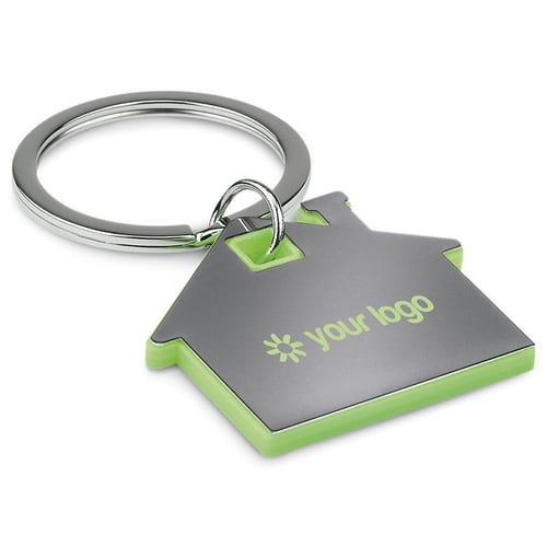 House shaped keyring with colour Racie. regalos promocionales