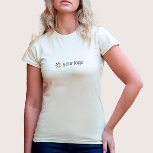 T-Shirts mit Logodruck für Frauen aus Bio-Baumwolle. regalos promocionales
