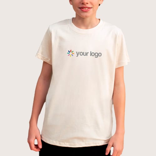 T-shirt personalizada para crianças em algodão orgânico. regalos promocionales