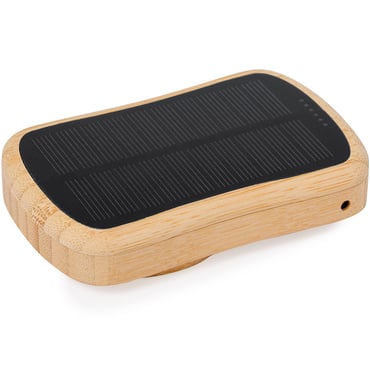 Power bank solare wireless in bambù 5.000 mAh Gustaf