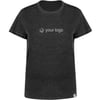 T-shirt de merchandising para mulher em algodão reciclado e RPET preto