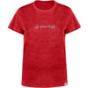 Camiseta de merchandising para mujer en algodón reciclado y RPET rojo