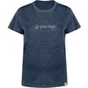 T-shirt de merchandising para mulher em algodão reciclado e RPET azul