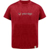 Rot T-Shirt für Kinder aus recycelter Baumwolle und RPET mit Logodruck