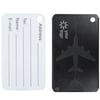 Schwarz Personalisierter Kofferanhänger Hekla aus Recyceltem Aluminium mit Flugzeugdesign und Logo