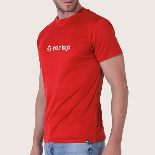 T-Shirt aus recyceltem Kunststoff RPET mit Logo. regalos promocionales