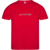 Red T-shirts as promotional merchandise in organic cotton