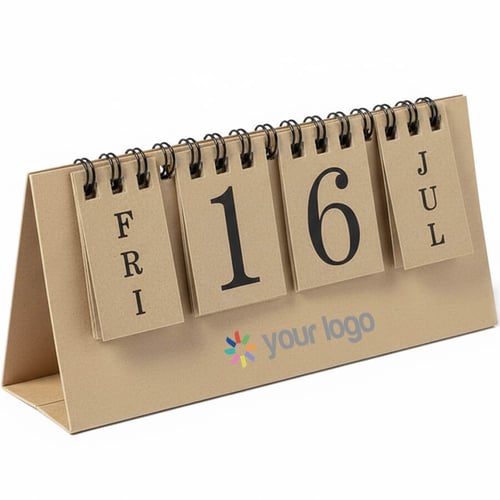 Personalisierter Ewiger Kalender aus Recyceltem Karton für Unternehmen. regalos promocionales