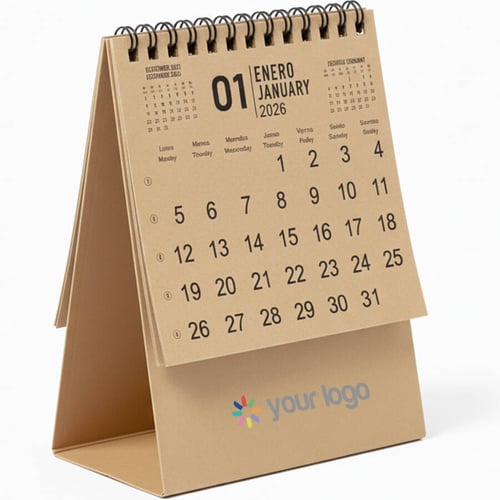 Personalisierter Umweltfreundlicher Tischkalender - Nachhaltiges Werbegeschenk. regalos promocionales