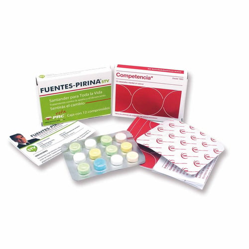 Blister mediano de 12 comprimidos. regalos promocionales