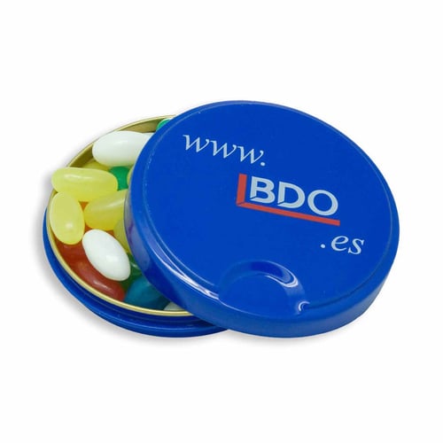 Lata de caramelos 75mm. regalos promocionales