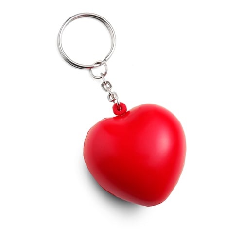 Coração anti-stress com porta-chaves..... regalos promocionales