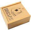Juego de naipes y 5 dados en caja de ... natural