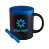Taza de cerámica de 300 ml con tiza azul