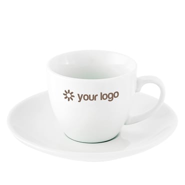 White porcelain cup and saucer, 100cc...
