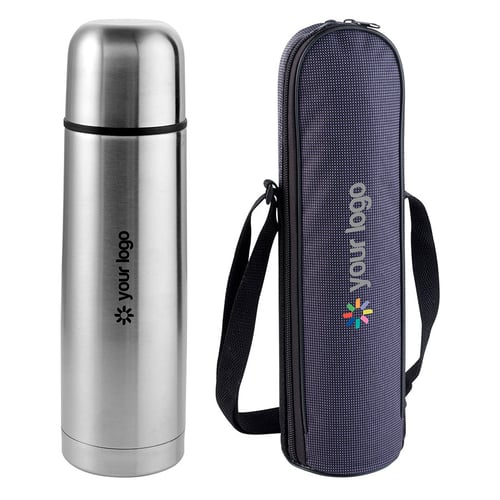 Termo de 750 ml con funda y bandolera.... regalos promocionales