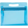 Pochette pour cosmétique en PVC translucide avec zip bleu