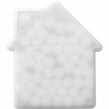 House shaped mint card.