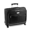 Black 1680D and imitation leather softside trolley with laptop compartment