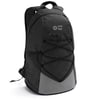 Black 600D backpack with side mesh pockets and inner pocket