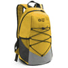 Yellow 600D backpack with side mesh pockets and inner pocket
