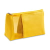 Yellow Microfibre and mesh cosmetic bag