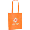 Orange Non-woven thermo sealed bag with 75 cm handles