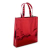 Red Non-woven shiny laminated bag with 50 cm handles