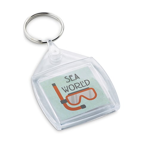 Llavero transparente. regalos promocionales