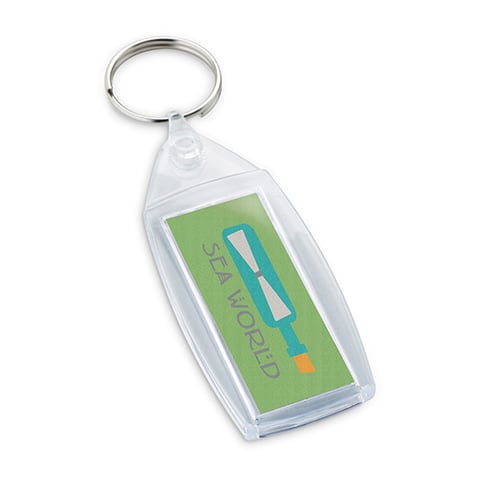 Llavero transparente. regalos promocionales