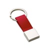 Red Metal and imitation leather keyring