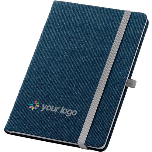 Libreta A5 tela vaquera Rindo. regalos promocionales