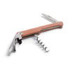 Brown Metal and wooden corkscrew, bottle opener and knife