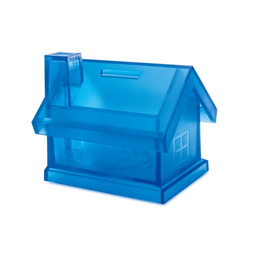 Casa hucha de plástico. regalos promocionales