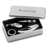 Silver Winory Wine accessories set in tinbox
