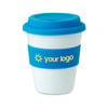Taza PP con tapa de silicona azul