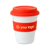 Taza PP con tapa de silicona rojo