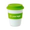 Taza PP con tapa de silicona verde