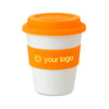 Taza PP con tapa de silicona naranja