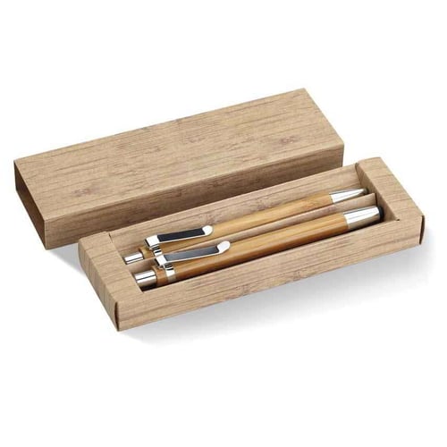 Bamboo pen and pencil set. regalos promocionales